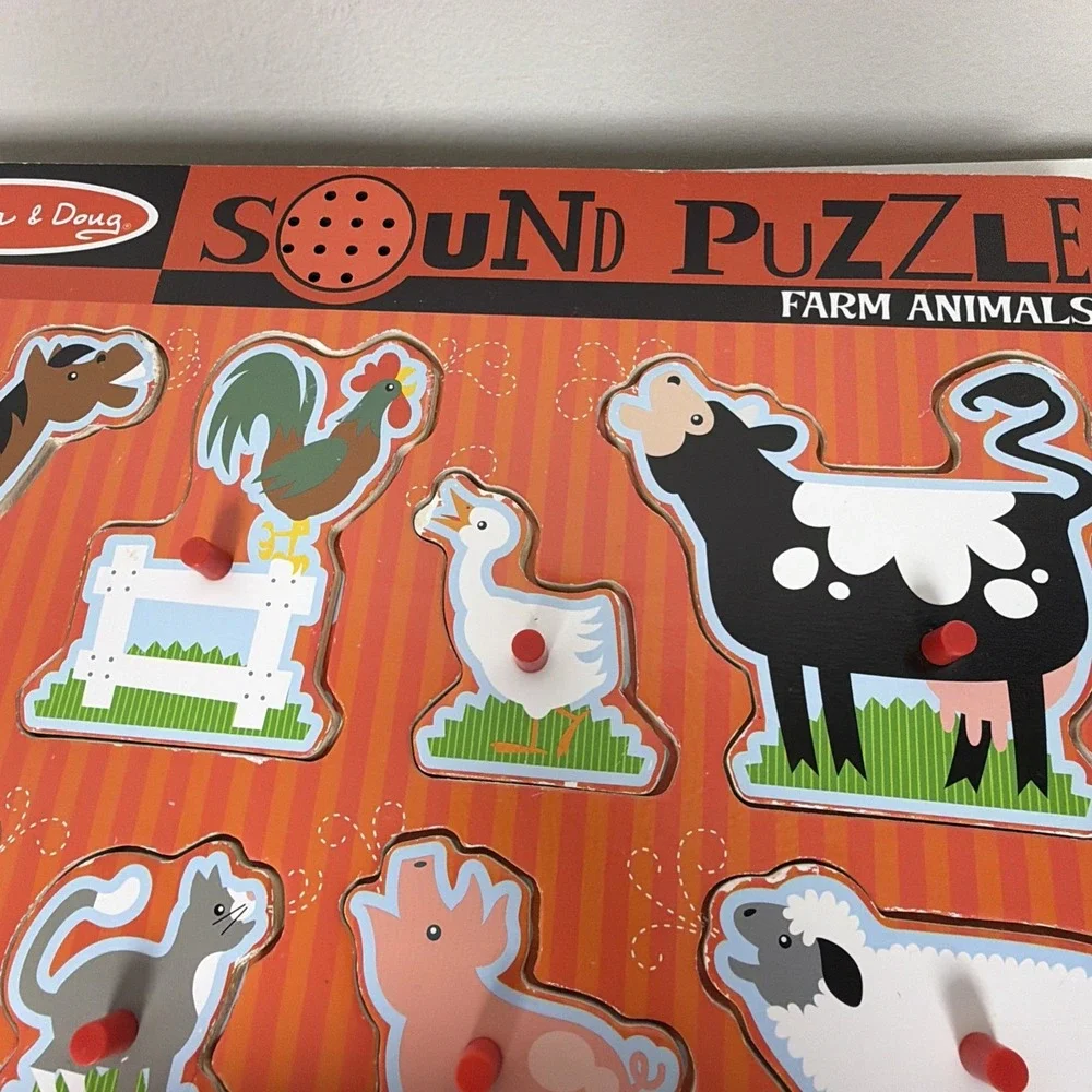 Set Of 2 Melissa and Doug Blues Clues And You! Sound Farm Wooden‎ Rainbow Puzzle